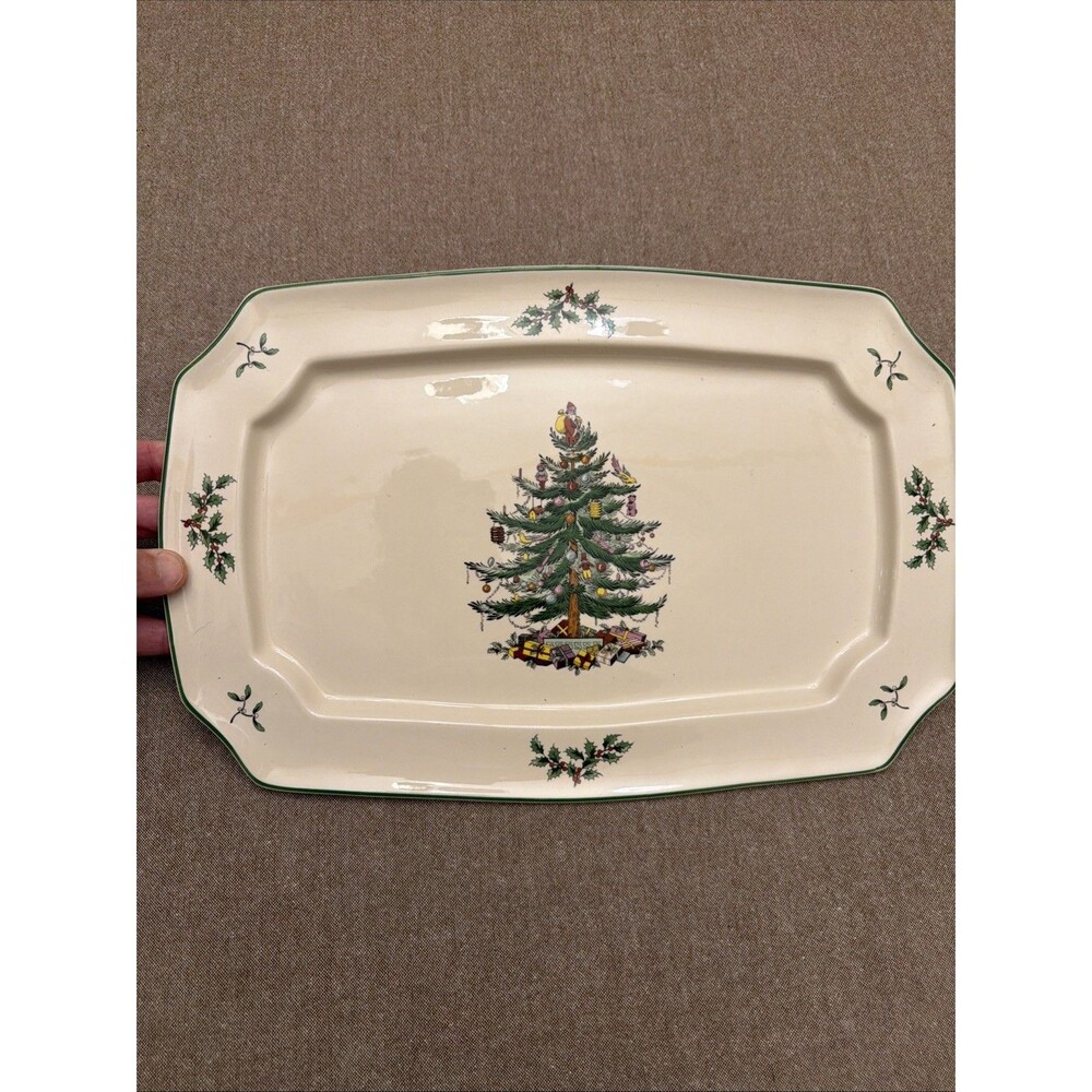 Spode Christmas Tree Platter  S3324-A9 15”x10” Great Condition